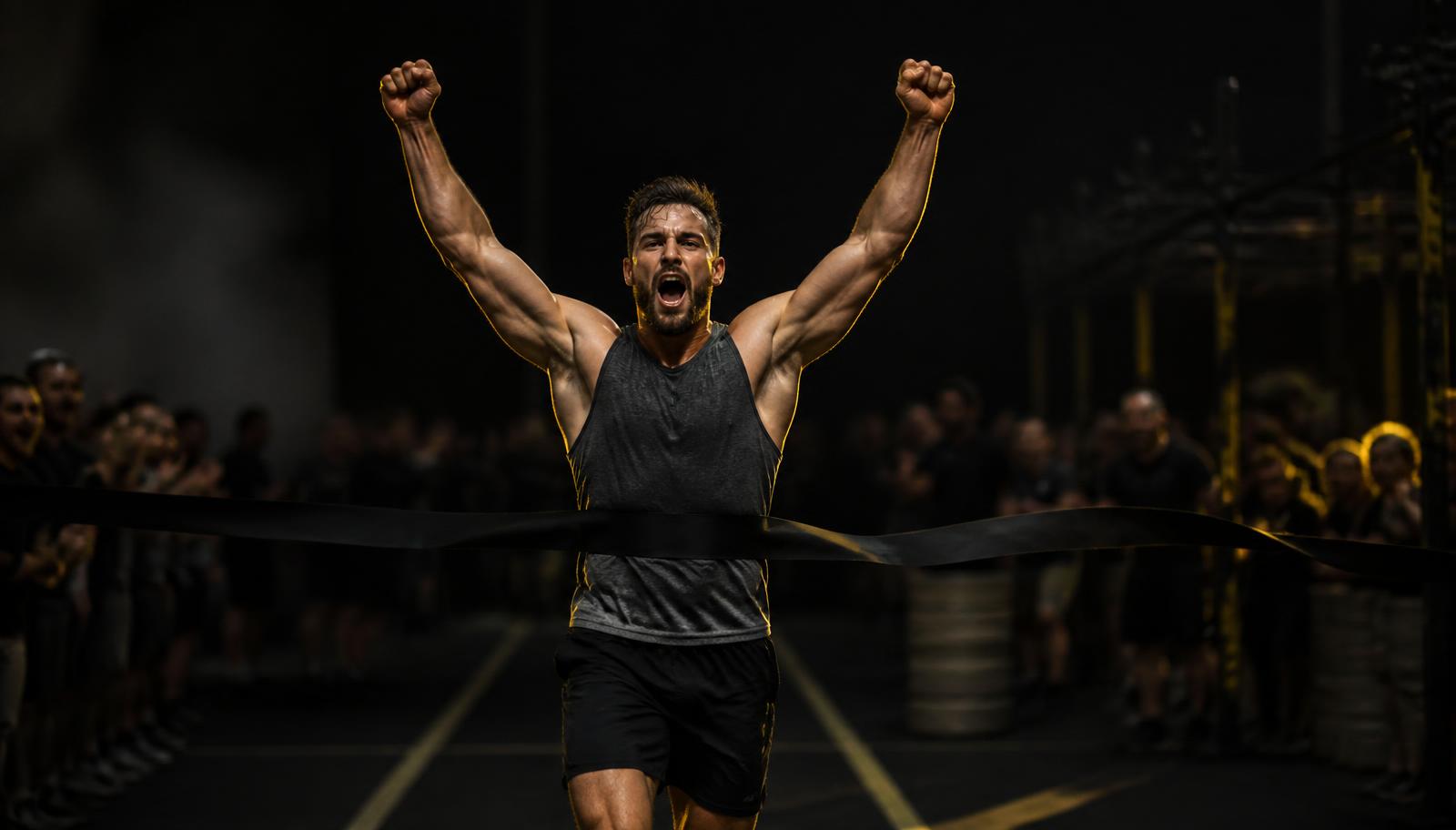 Målgång under en fitnesstävling